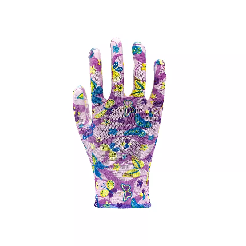 Flower print nitrile coated gloves